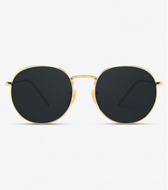 Black tinted round sunglasses