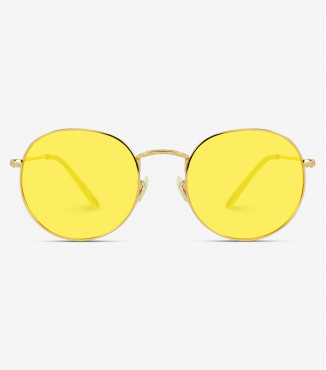 Gold yellow solid full rim round