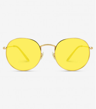 Gold yellow solid full rim round